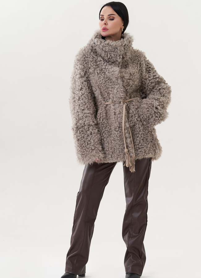 Двухсторонняя натуральная дубленка модель № 26832 универмаг малина