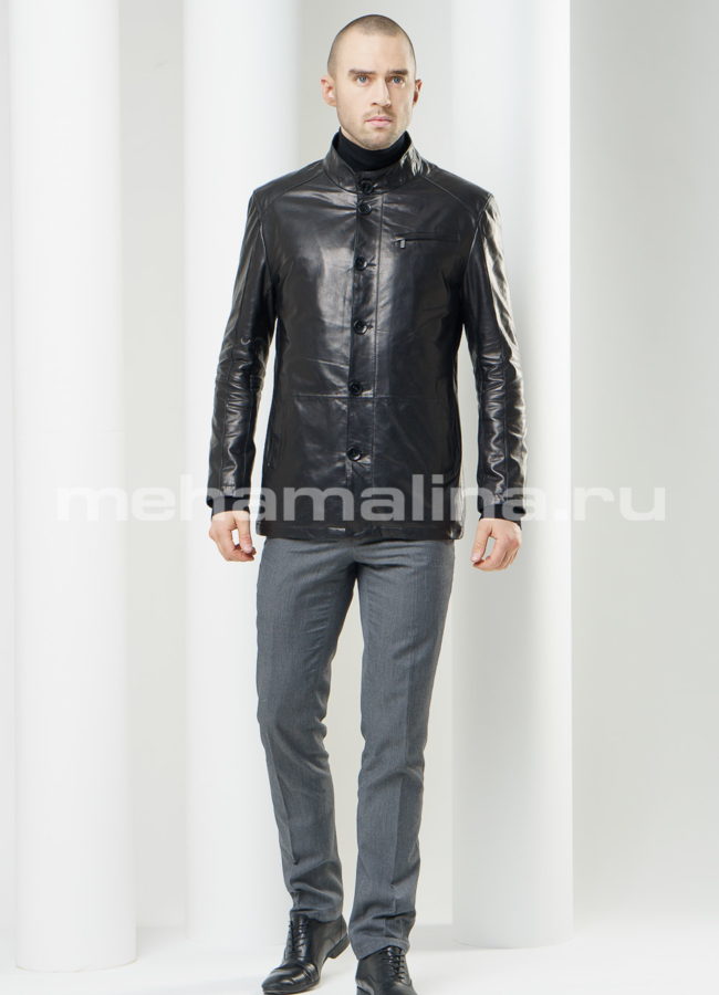 Мужская кожаная куртка модель № KP-116 в рассрочку