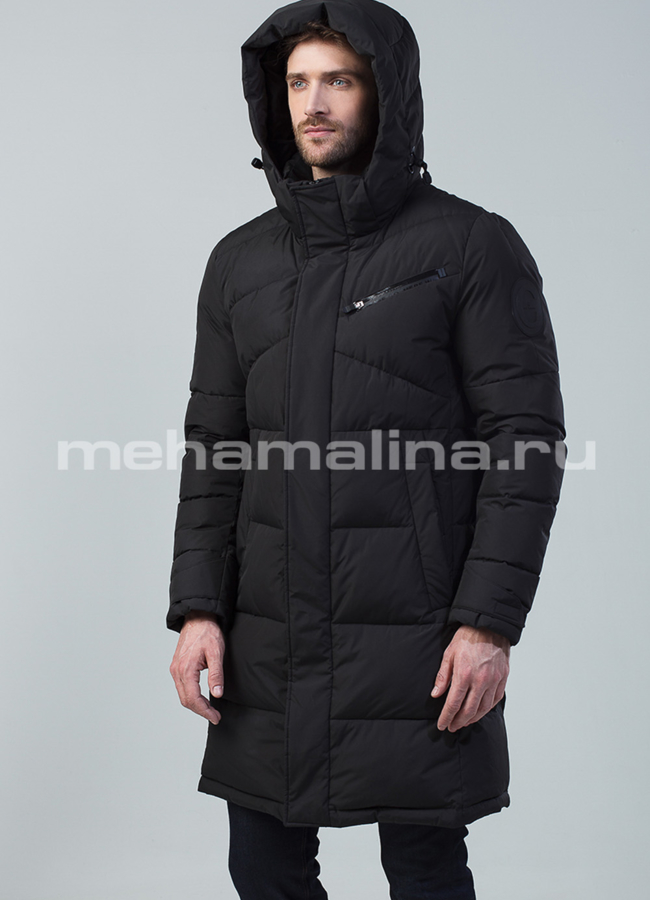 Пуховик зимний  модель № КМ-52 меха малина