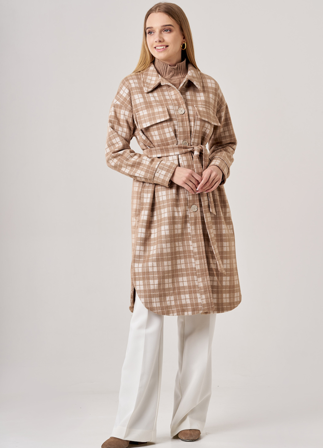 Женское полупальто-рубашка модель № 02 в кредит