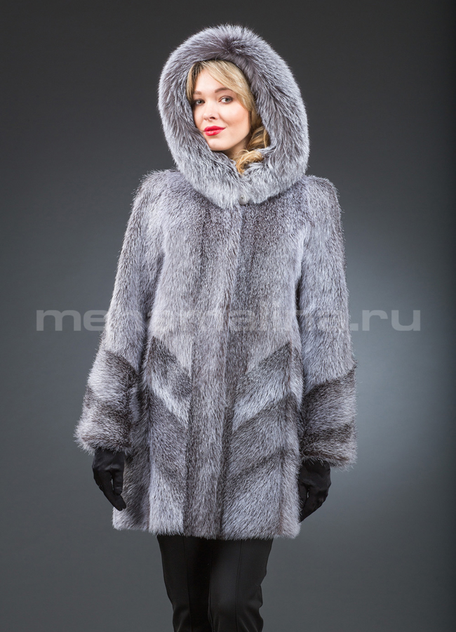 Шуба нутрия модель № S-136 меха малина