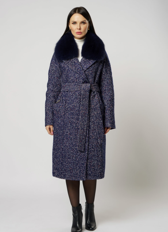 Пальто с мехом модель № 17758 в кредит