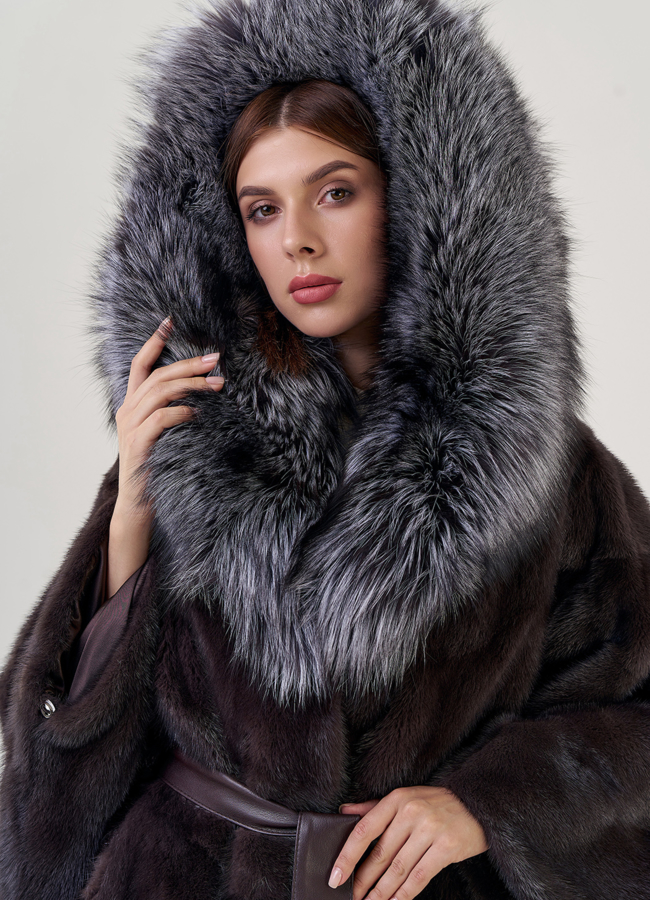Норковая шуба оверсайз модель № 76865 универмаг малина