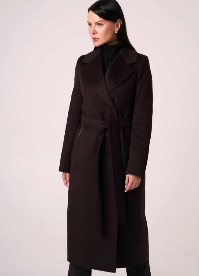 Длинное пальто с английским воротником модель № 070 универмаг малина