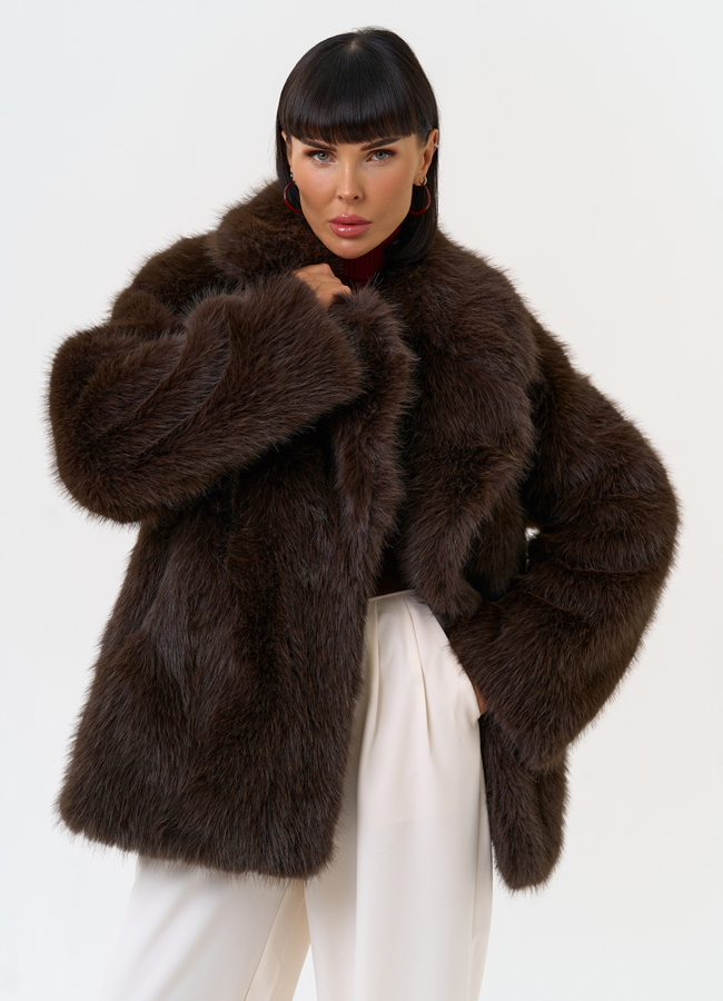 Женская шуба из эко меха с английским воротником модель № 31260 универмаг малина Женская шуба из эко меха с английским воротником модель № 31260 универмаг малина