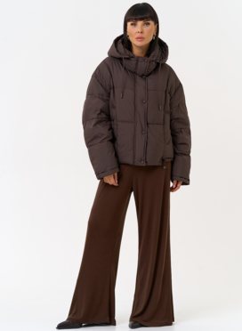 Женский короткий пуховик с капюшоном