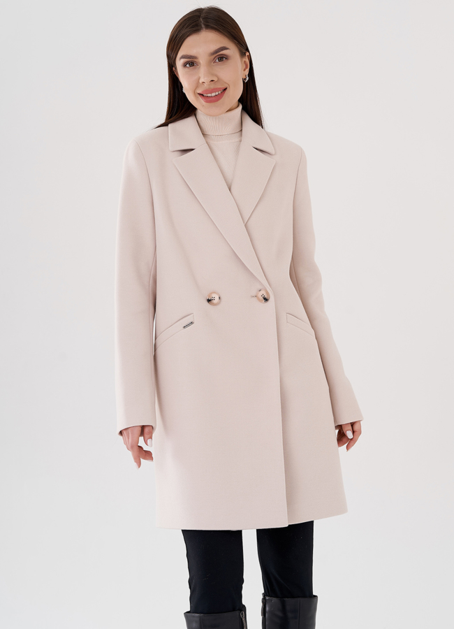 фото Светлое женское пальто  модель № 24327