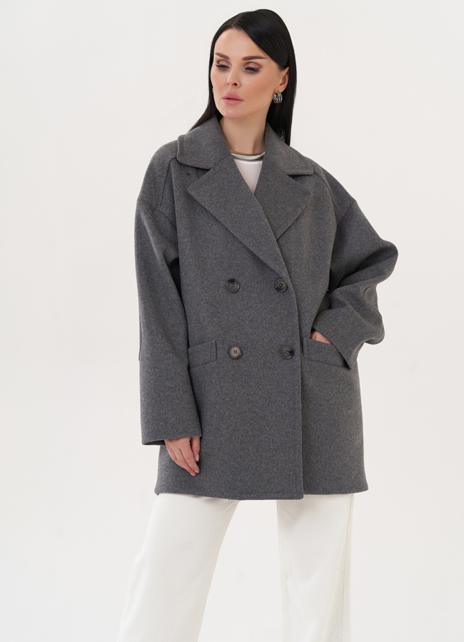 фото Двубортное пальто-пиджак модель № 27099