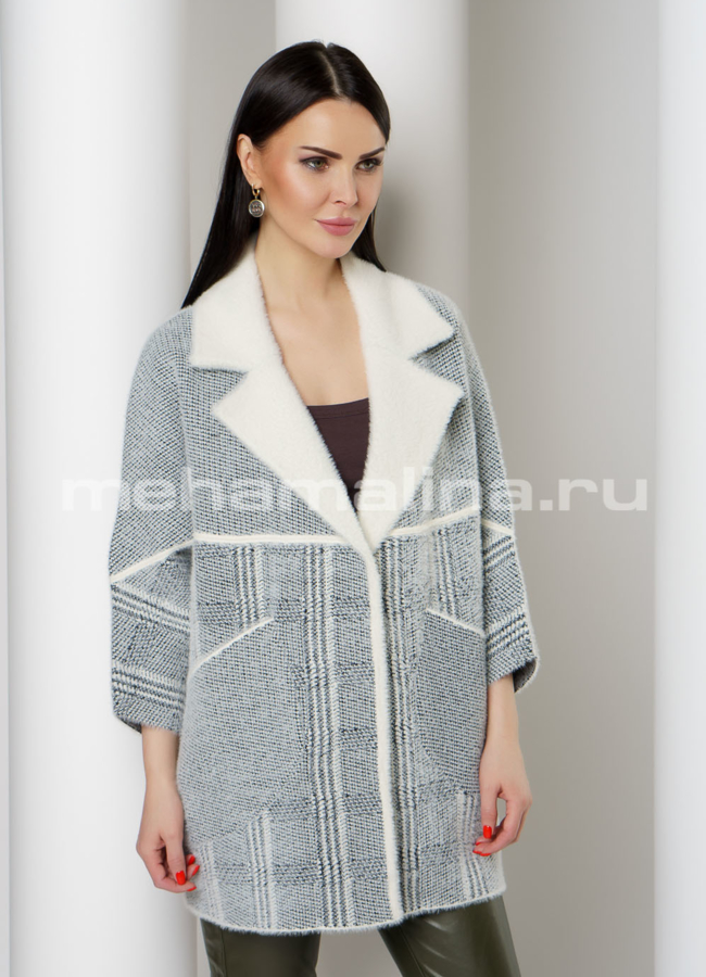 Пальто из микроворса модель № C-651 универмаг малина