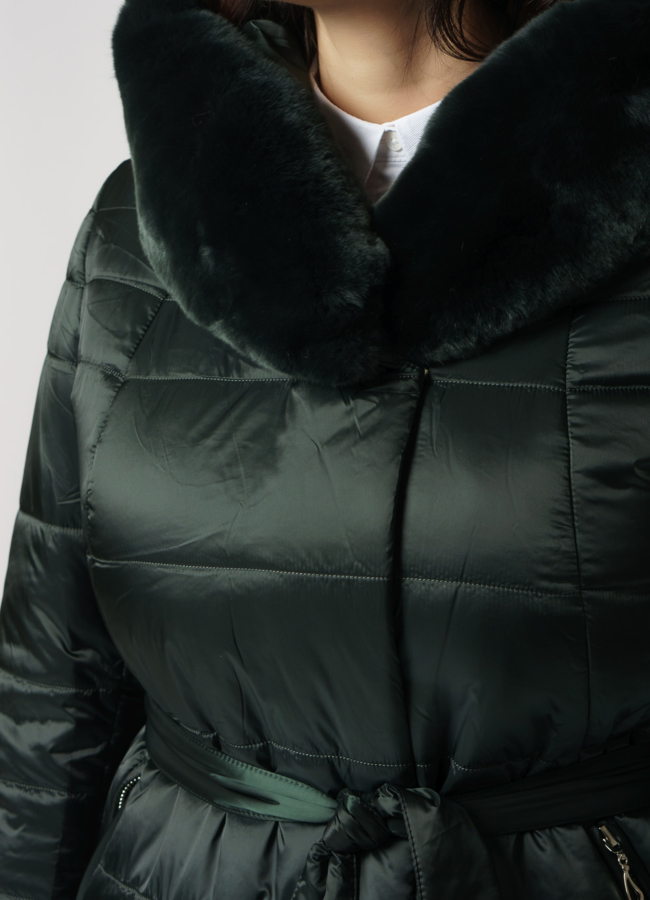 Пуховик с капюшоном с кроликом модель № 1963 универмаг малина