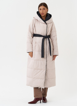 Женский двухсторонний пуховик с капюшоном