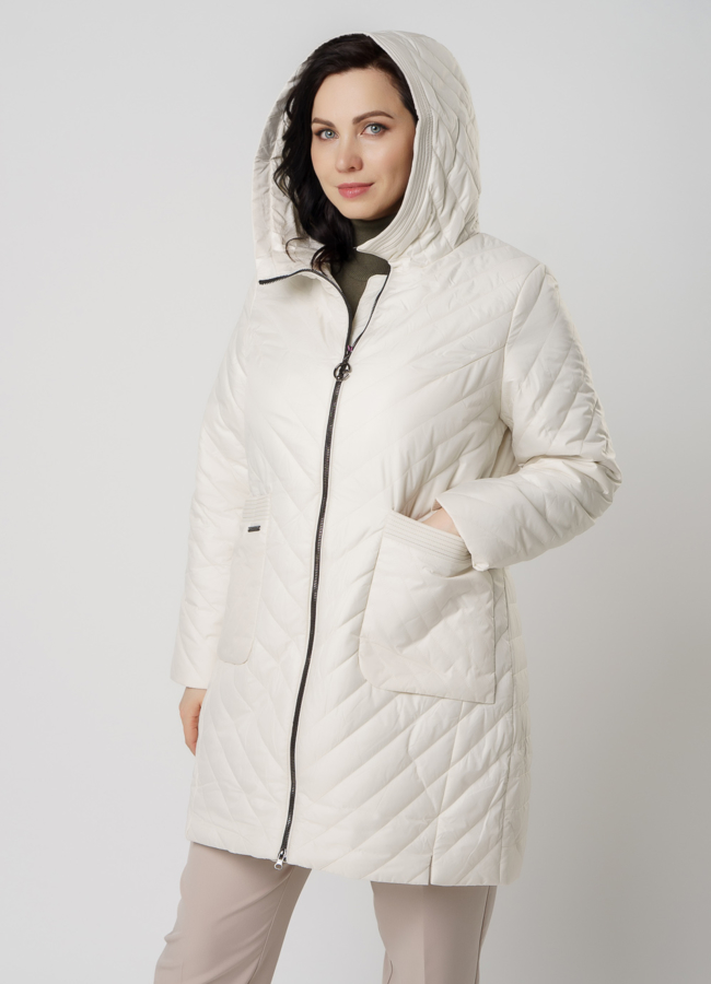 Полупальто женское белого цвета модель № 116А универмаг малина