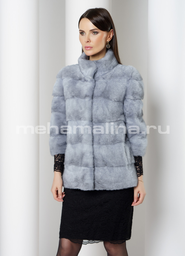 Норковая шуба поперечная, трансформер  модель № S-759 в рассрочку