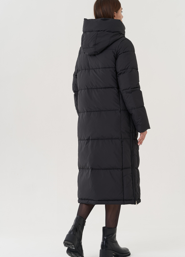 Женский пуховик с капюшоном  модель № 25448 универмаг малина