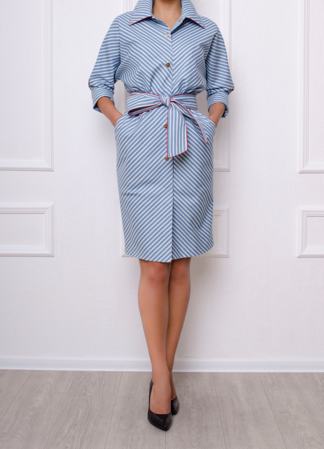 Приталенный тренч модель № BP-163 меха малина