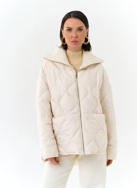 Женская двухсторонняя куртка с высоким воротником