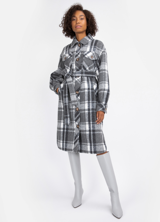 Женское пальто - рубашка  Electra Style модель № 22217 в кредит