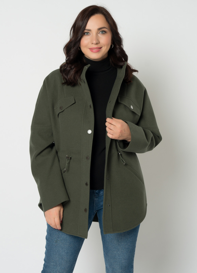 Парка женская в зеленом цвете с капюшоном модель № 21671 универмаг малина