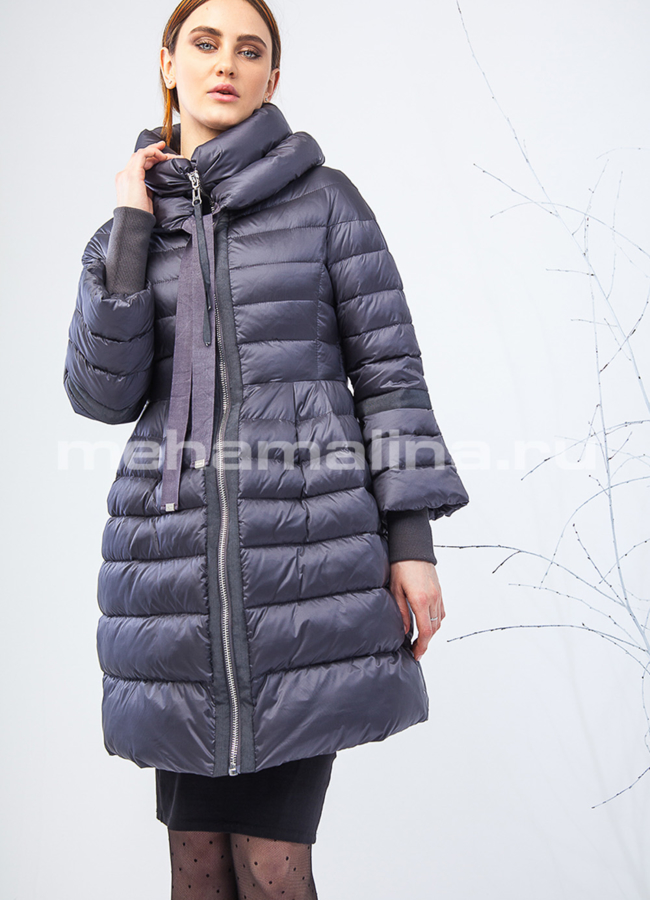 Пуховик с воротником модель № П-197 меха малина