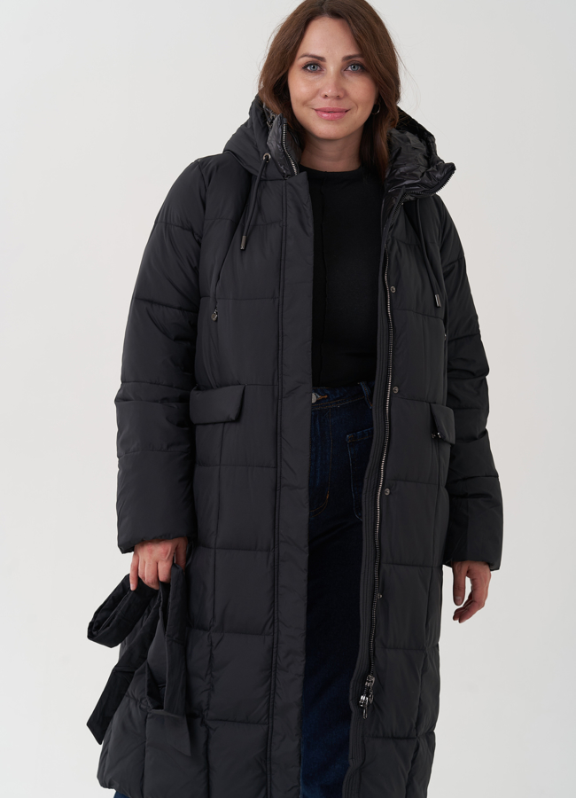Женский пуховик с капюшоном  модель № 25723 в рассрочку