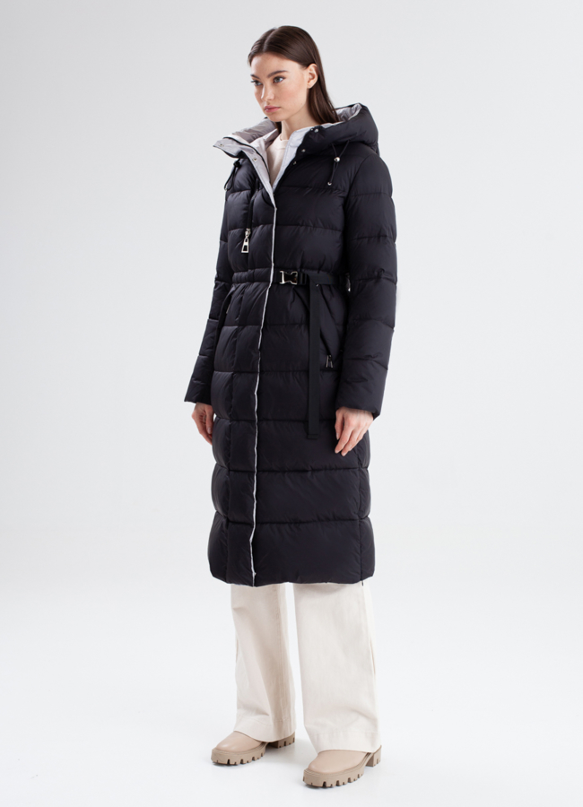 Женский пуховик с поясом модель № 23347 в рассрочку