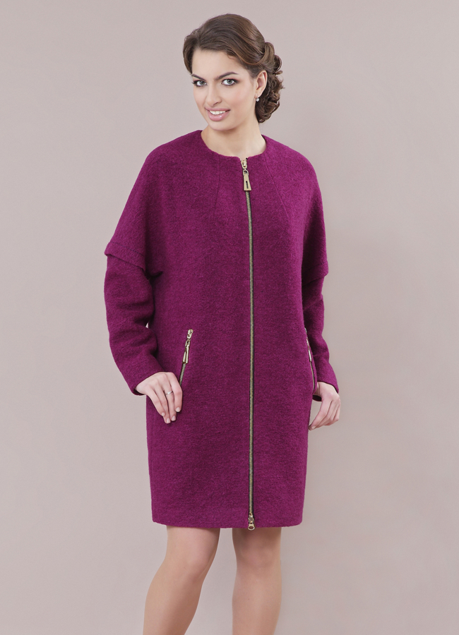 Пальто из турецкого велюра модель № М-373-1 меха малина Пальто из турецкого велюра модель № М-373-1 меха малина