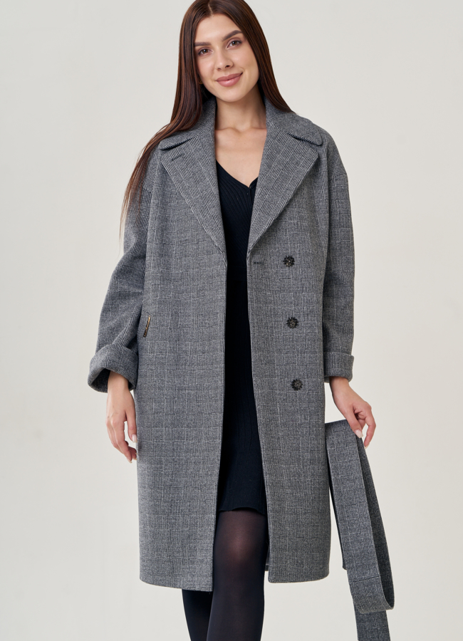 Пальто женское оверсайз с английским воротником модель № 22954 универмаг малина