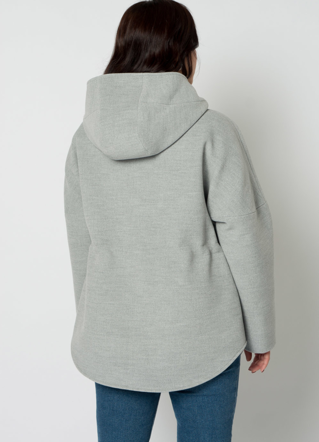 Парка женская в сером цвете модель № 21668 в рассрочку