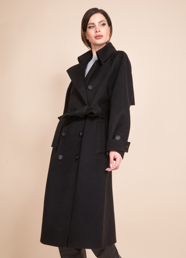 Женское пальто черного цвета Electra Style модель № 21308 универмаг малина