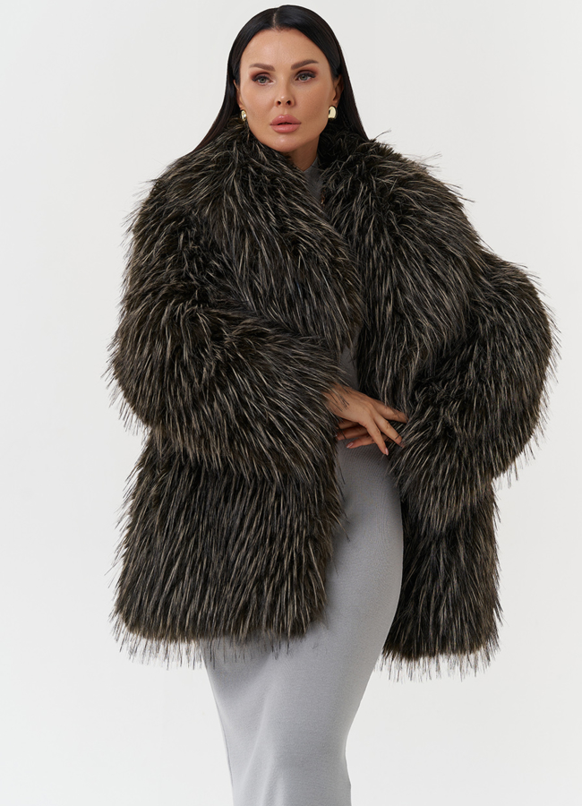 Шуба из эко меха под лису модель № 28683 универмаг малина