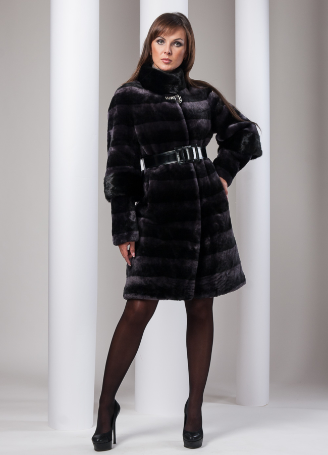 фото Шуба из мутона графит модель № S-59