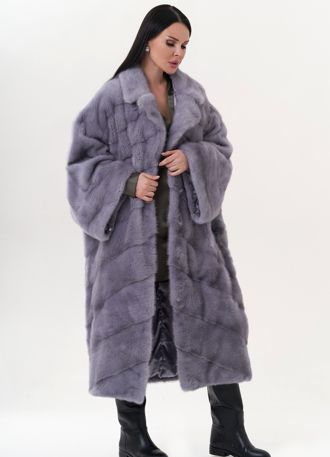 фото Шуба из норки с английским воротником модель № 83713