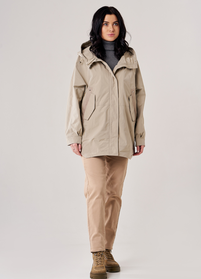 фото Ветровка женская бежевого цвета модель № T4F W9638