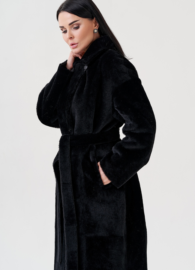 Женская дубленка с английским воротником  модель № 23909 универмаг малина