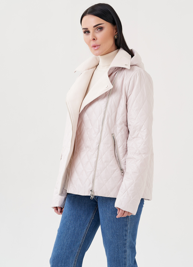 Куртка со съемным капюшоном в светло-бежевом цвете модель № 23915 универмаг малина