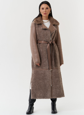 Дубленка из эко кожи с отделкой эко мехом