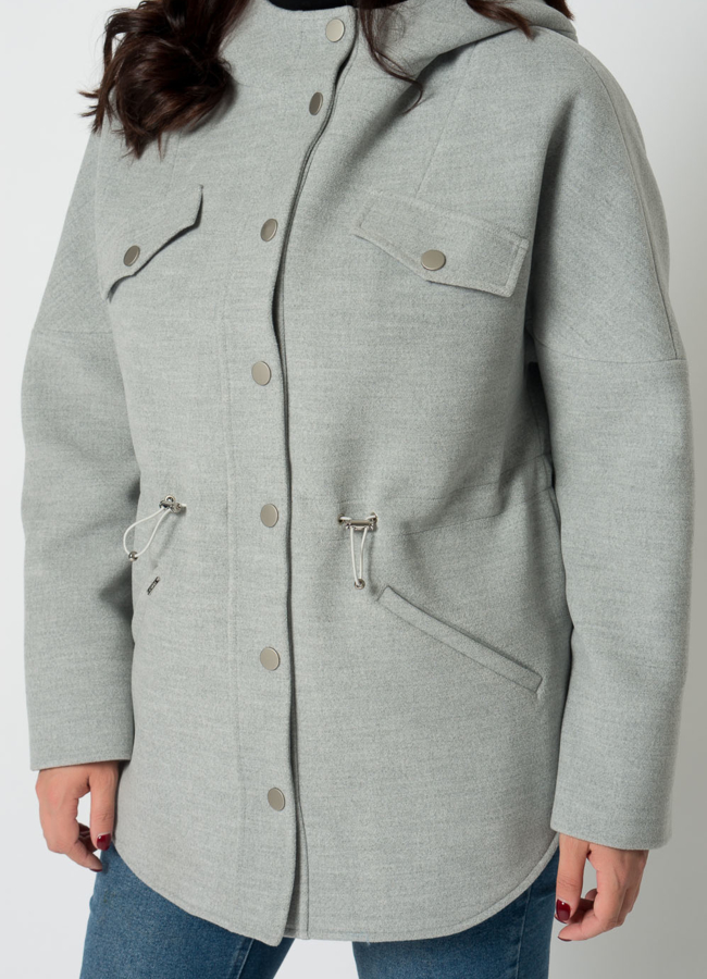 Парка женская в сером цвете модель № 21668 универмаг малина