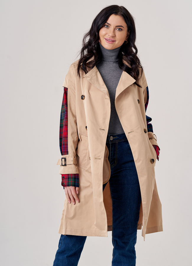 Тренч женский бежевого цвета модель № 20704 универмаг малина