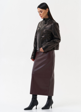 Женская кожаная куртка мото