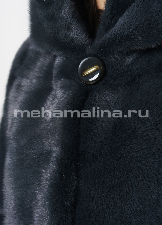 Норковая шуба поперечная с капюшоном модель № S-764 универмаг малина