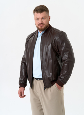Мужская куртка бомбер из натуральной кожи