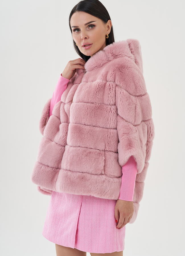 фото Короткая куртка из кролика модель № 81802