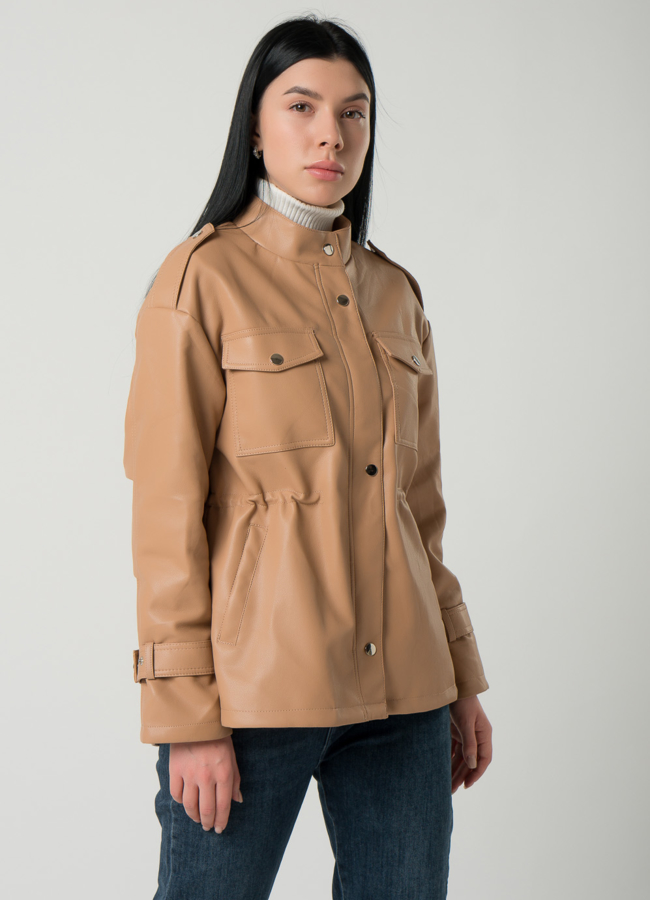 Женская куртка-рубашка из эко кожи  модель № 22406 универмаг малина