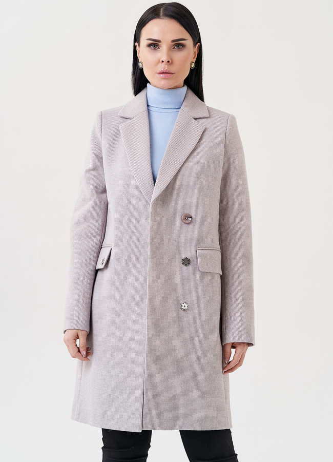 Женское пальто-пиджак в коричневом цвете модель № 23966 универмаг малина