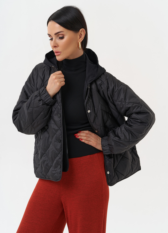 Куртка женская с трикотажным капюшоном модель № 30030 универмаг малина