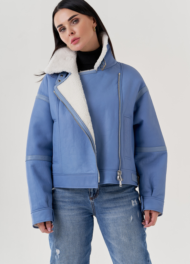 Женская дубленка косуха  модель № 79591 в рассрочку