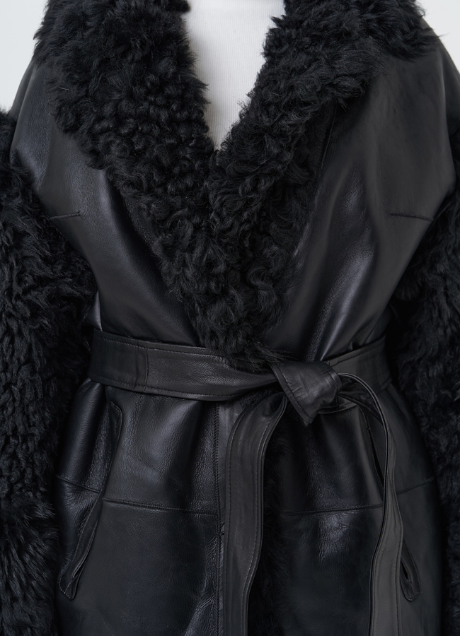 Двухсторонняя дубленка с овчиной тиградо модель № 28423 универмаг малина