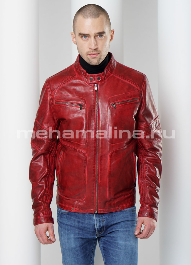 Куртка из натуральной кожи  модель № KP-222 универмаг малина