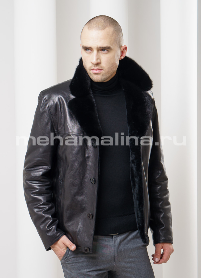 фото Дубленка мужская на пуговицах модель № DM-91