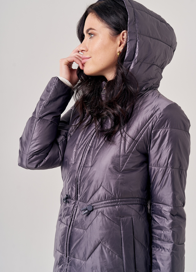 Полупальто женское серого цвета модель № 20601 универмаг малина